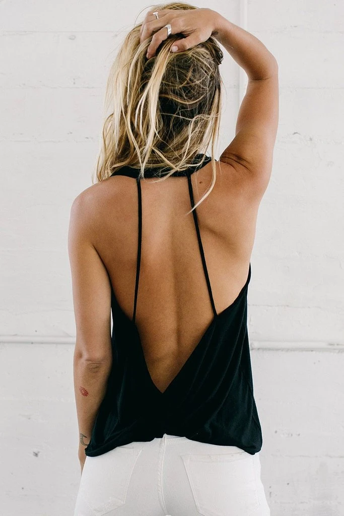 Loose quick-drying sexy backless thin sports yoga vest FitnessTops