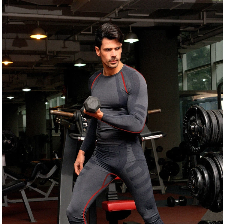 wholesale Summer style base layer skin fitness bodybuilding calf-length men's compression pants for gym training