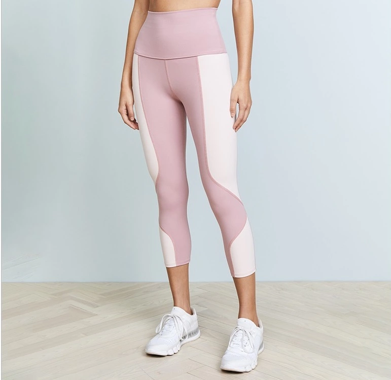 Custom New models Splicing Nylon Spandex Girls Yoga Pants Leggings