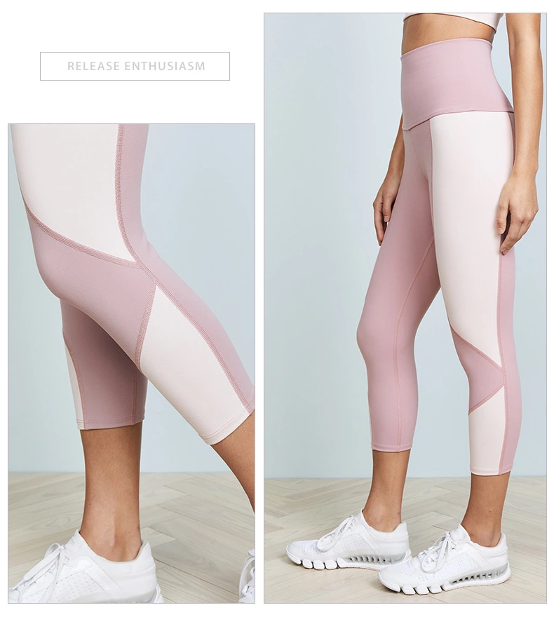 Custom New models Splicing Nylon Spandex Girls Yoga Pants Leggings