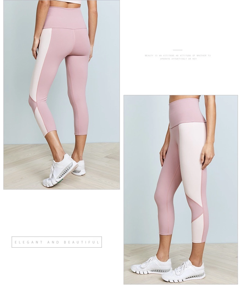 Custom New models Splicing Nylon Spandex Girls Yoga Pants Leggings