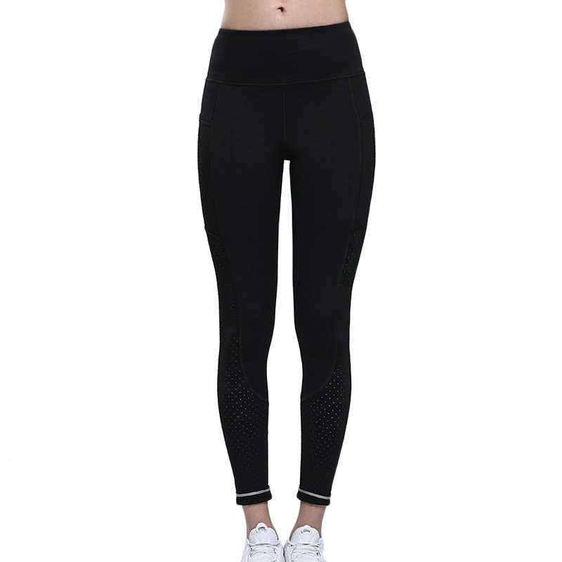 Elasticity gym fitness wear high waist sports running yoga leggings with pockets