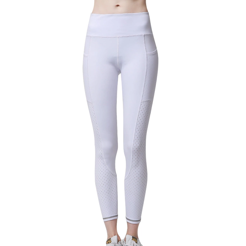 Elasticity gym fitness wear high waist sports running yoga leggings with pockets