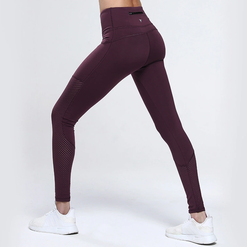 Elasticity gym fitness wear high waist sports running yoga leggings with pockets