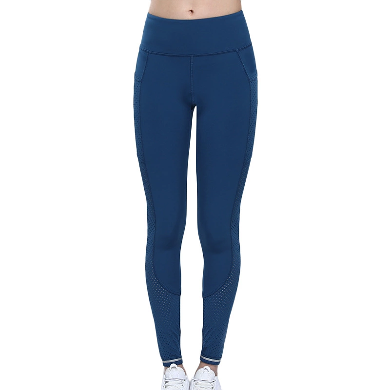 Elasticity gym fitness wear high waist sports running yoga leggings with pockets