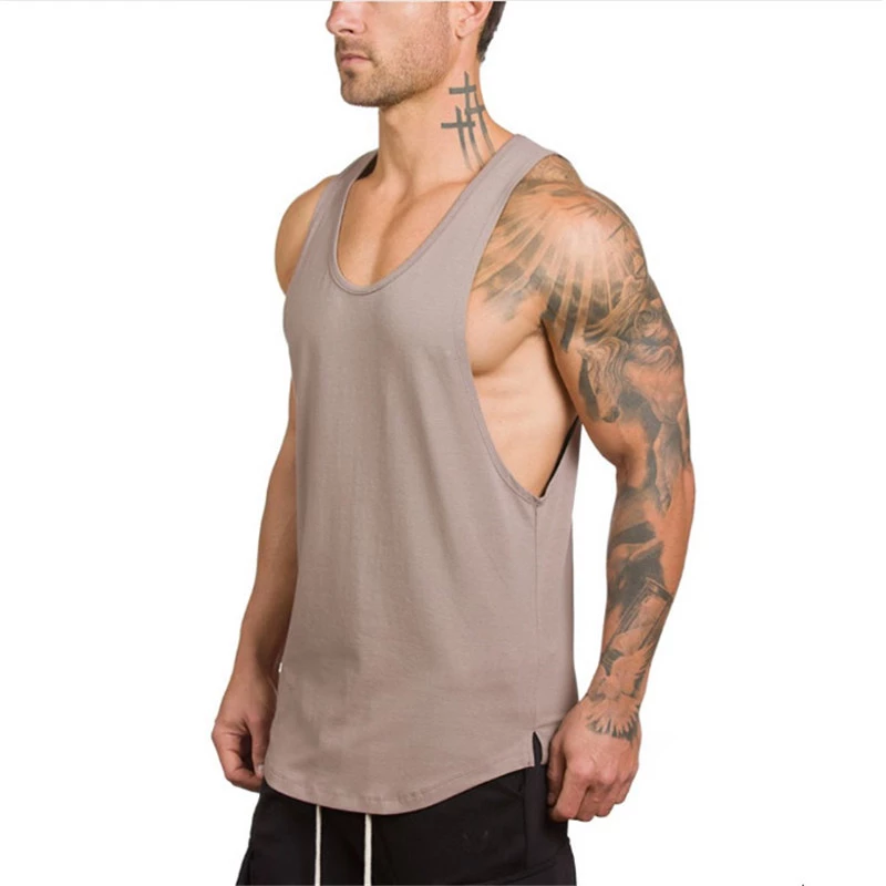 Mens Tank Top gym Bodybuilding Vest Clothes sleeveless shirts male