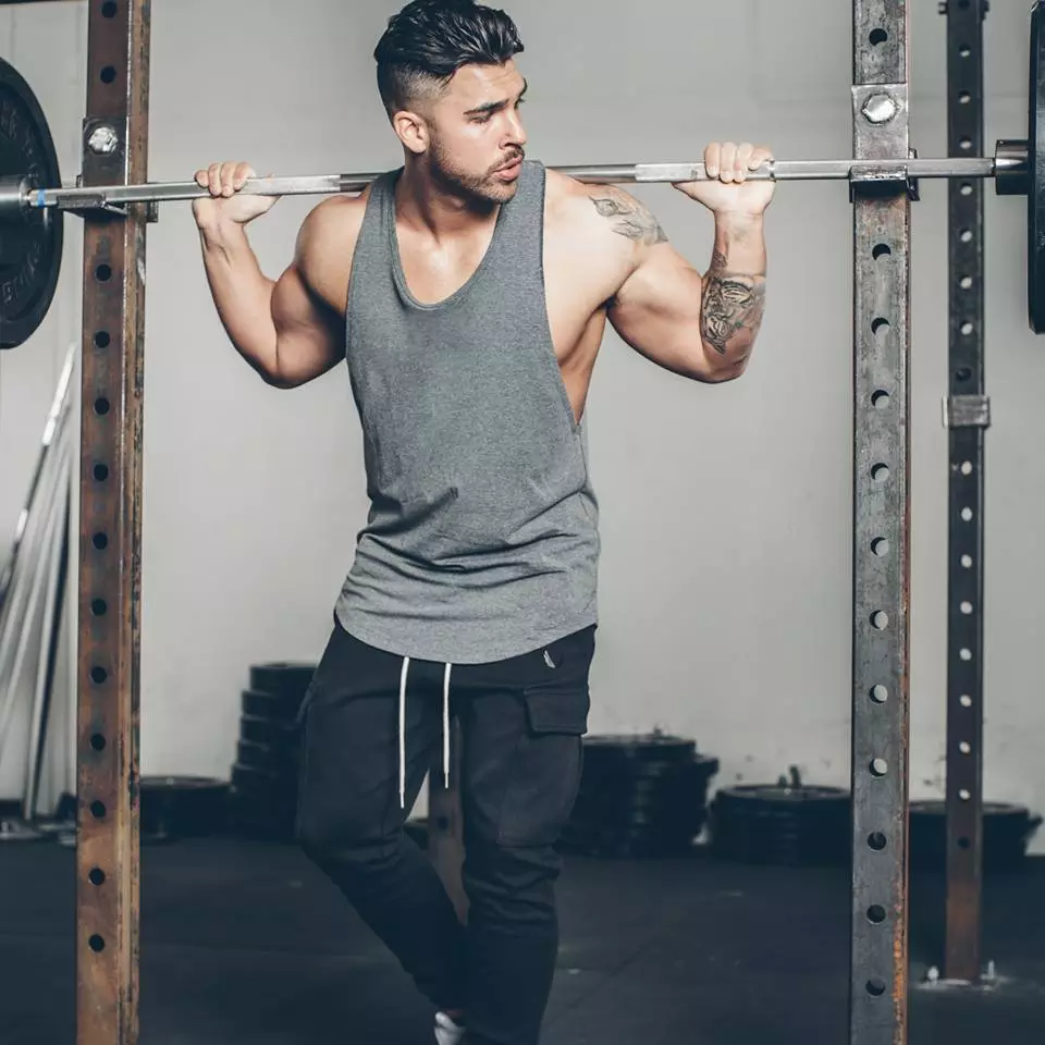 Mens Tank Top gym Bodybuilding Vest Clothes sleeveless shirts male