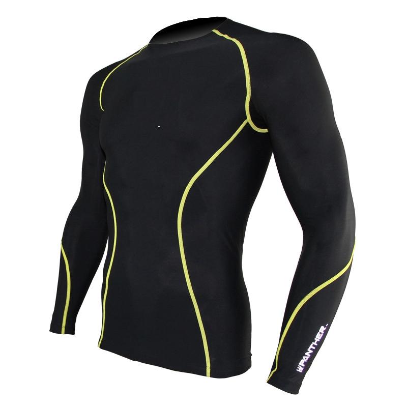 Mens Padded Fitness Sports Compression Shirt
