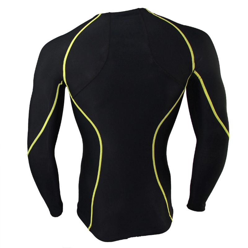 Mens Padded Fitness Sports Compression Shirt