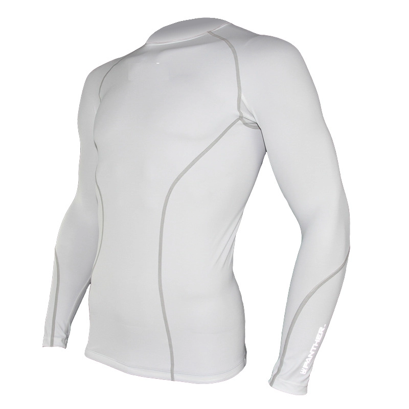 Mens Padded Fitness Sports Compression Shirt