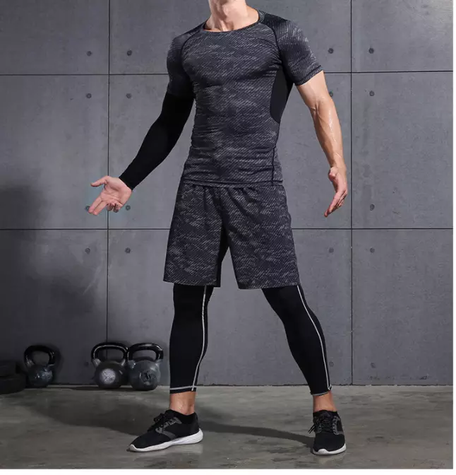 Wholesale Athletic Workout Clothing Sport Men Gym Fitness Dry Fit T Shirt