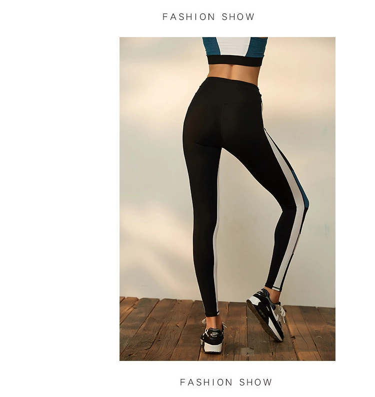 Women High Waist Splicing Nylon Spandex Fitness Leggings