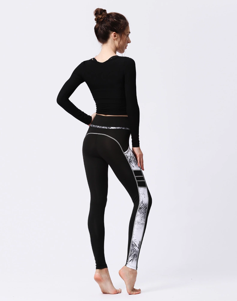 Mid Waist Print Solid More Color Leggings Yoga Pants Tights