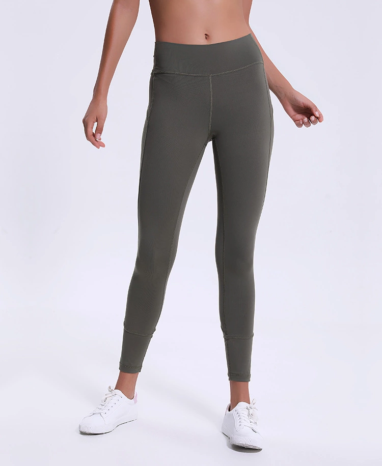 custom logo nylon spandex leggings high waisted splicing yoga pants