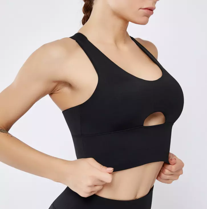 New Style Women's Super Soft Breathable Mesh Zipper Back Yoga Sports Bra with Removable Cups