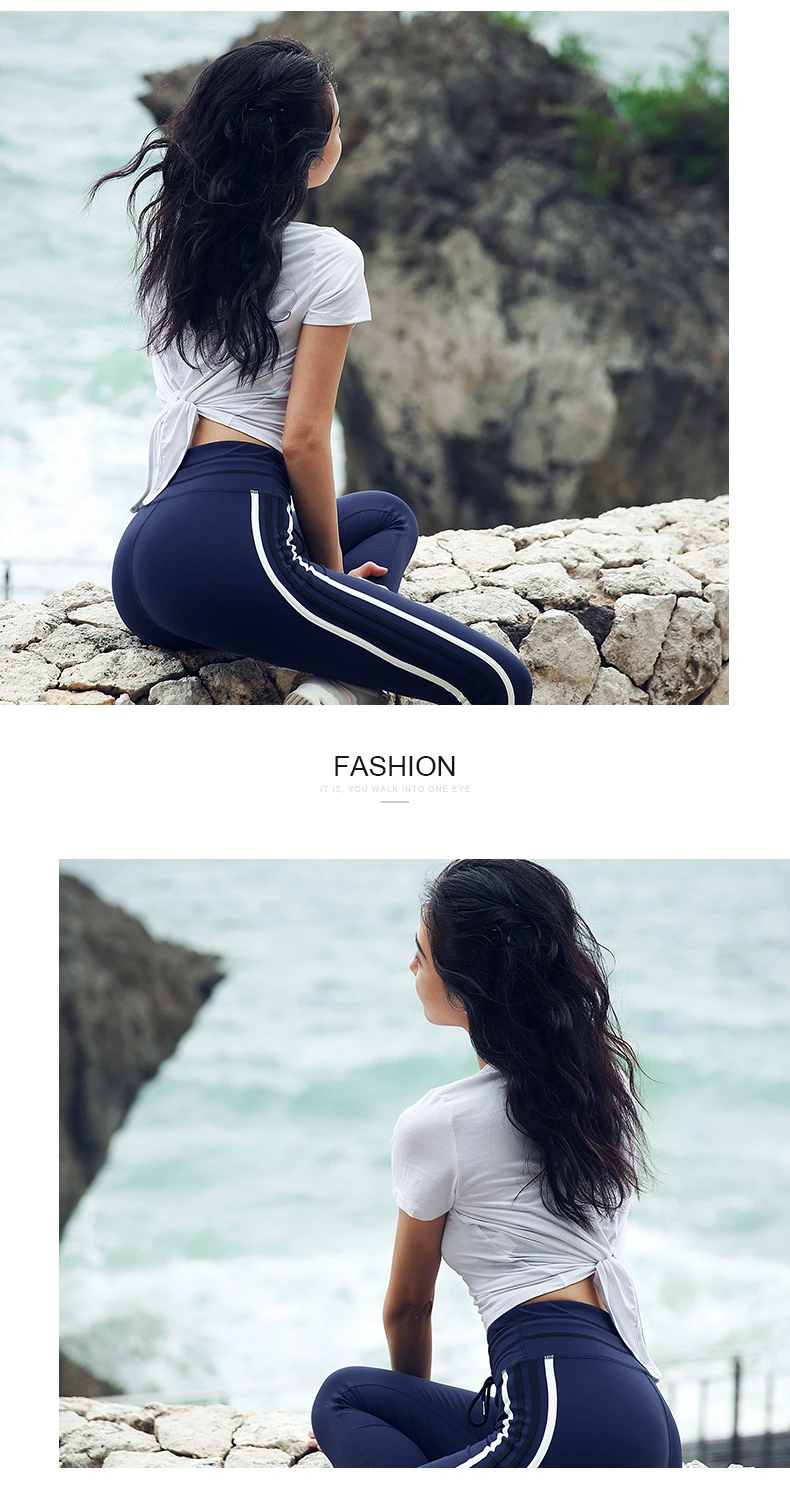 New yoga clothes sexy yoga tops running t shirt for women