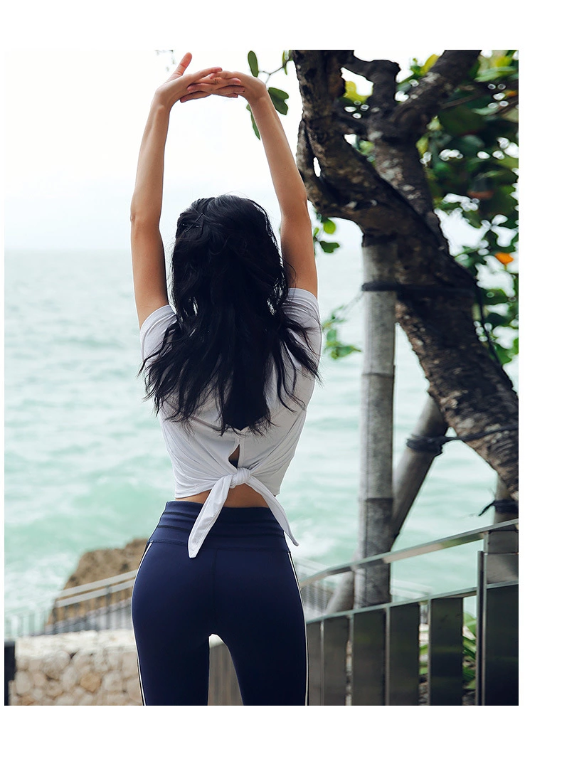 New yoga clothes sexy yoga tops running t shirt for women