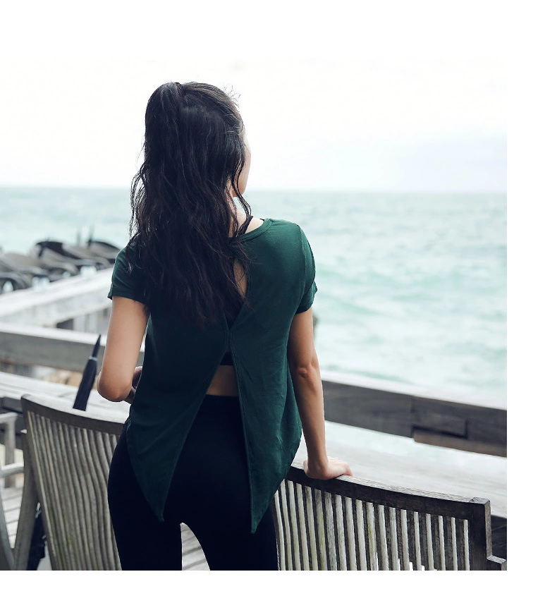 New yoga clothes sexy yoga tops running t shirt for women