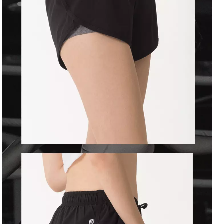 Anti-walking fitness fast dry breathable sports pants pure color casual yoga shorts women
