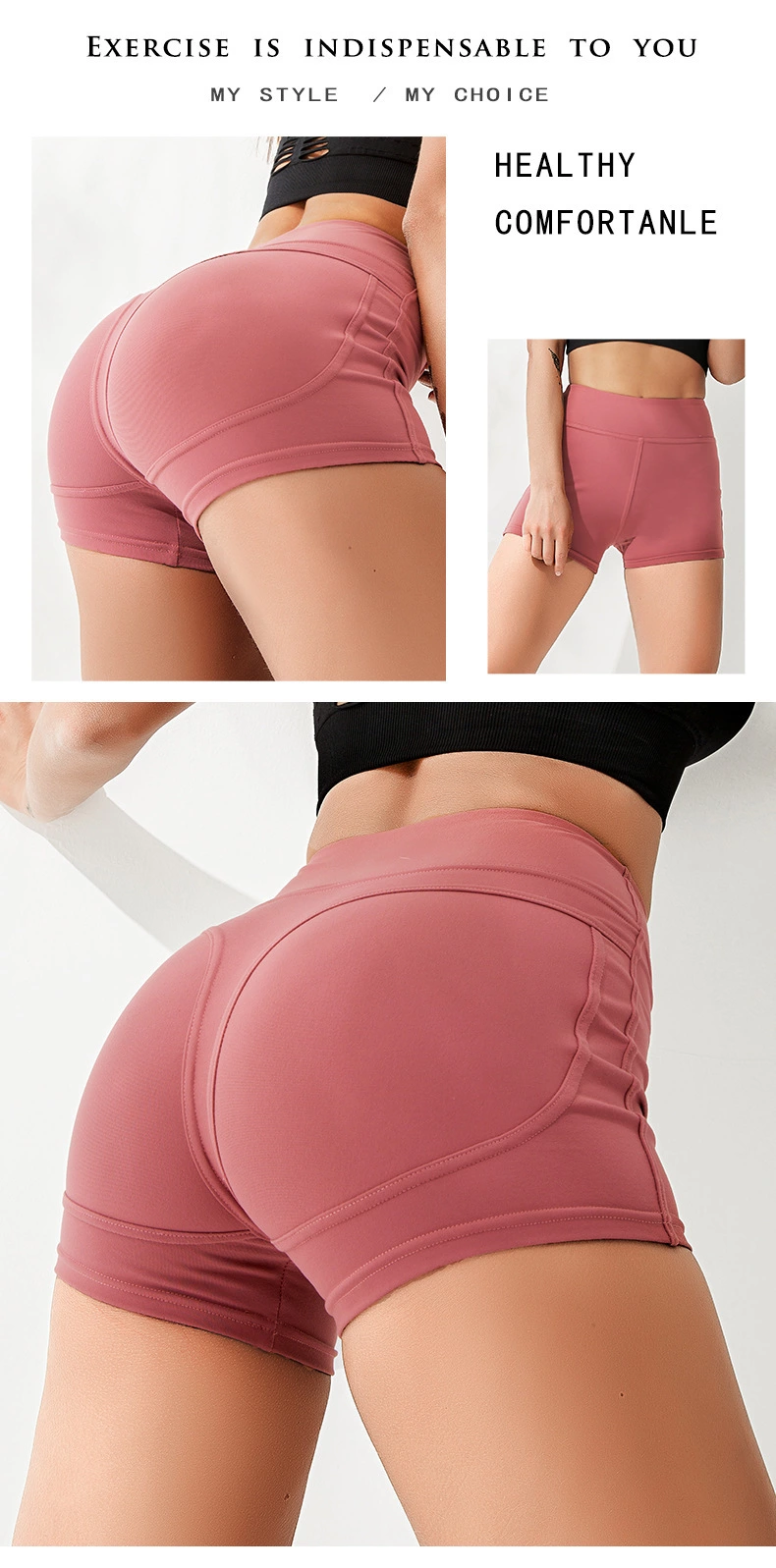 Quick dry tight breathable fitness running yoga shorts