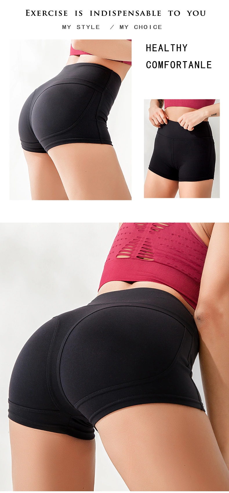 Quick dry tight breathable fitness running yoga shorts