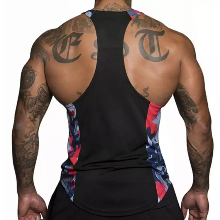 sport sleeveless vest for men camouflage workout quick dry breathable T-shirt