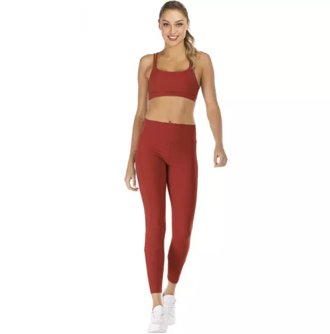 Custom Women Athletic Workout grey yoga set, high quality wholesale cheap yoga set@