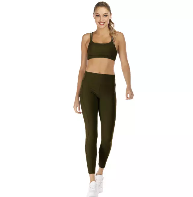 Custom Women Athletic Workout grey yoga set, high quality wholesale cheap yoga set@