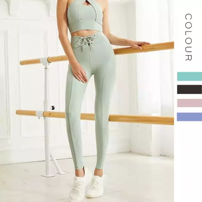 Ladies Stretchy Gradient seamless leggings and bra set, New Women's High Elasticity sexx leggings photo