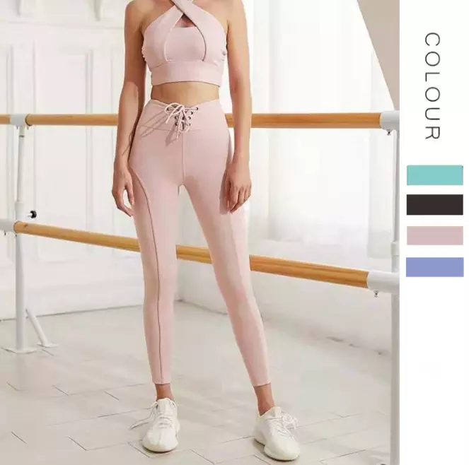Ladies Stretchy Gradient seamless leggings and bra set, New Women's High Elasticity sexx leggings photo