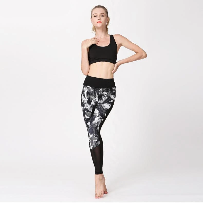 tie-dyed breathable yoga pants Stitching tie-dyed breathable yoga pants Stitching