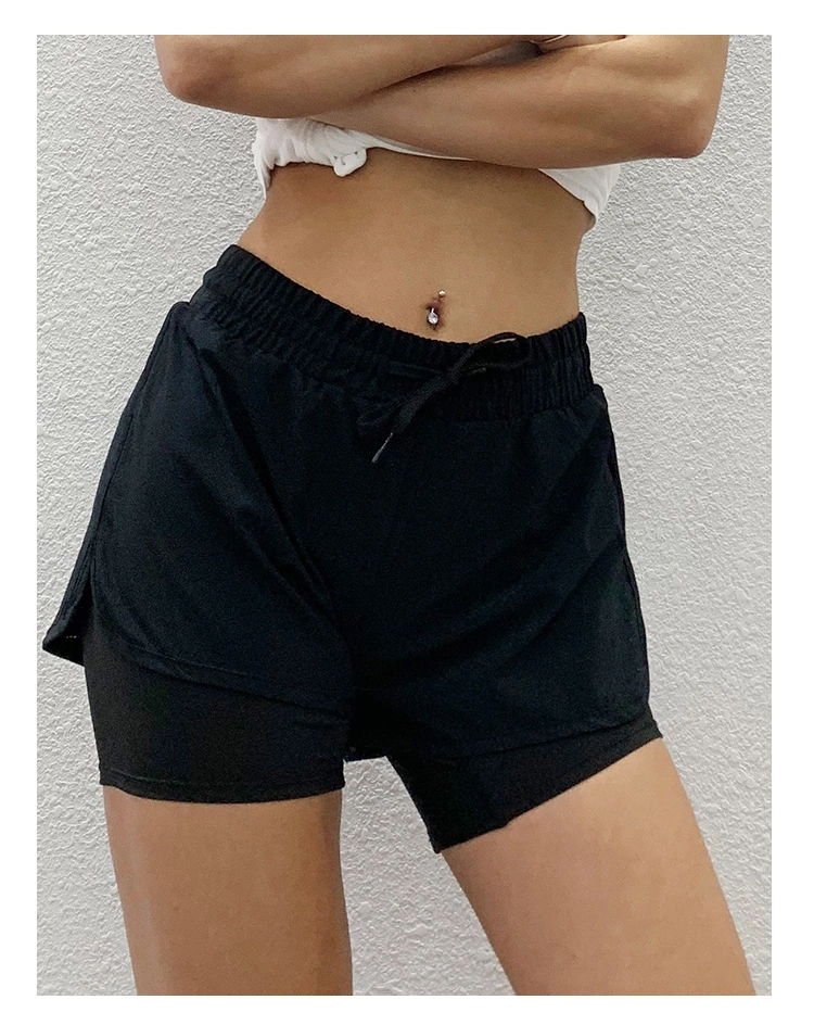 product-750-944 Wholesale Women Double-Layer Yoga Shorts Custom Crane Spandex Girls Gym Booty Shorts Quick-Dry Casual Running Sports Shorts