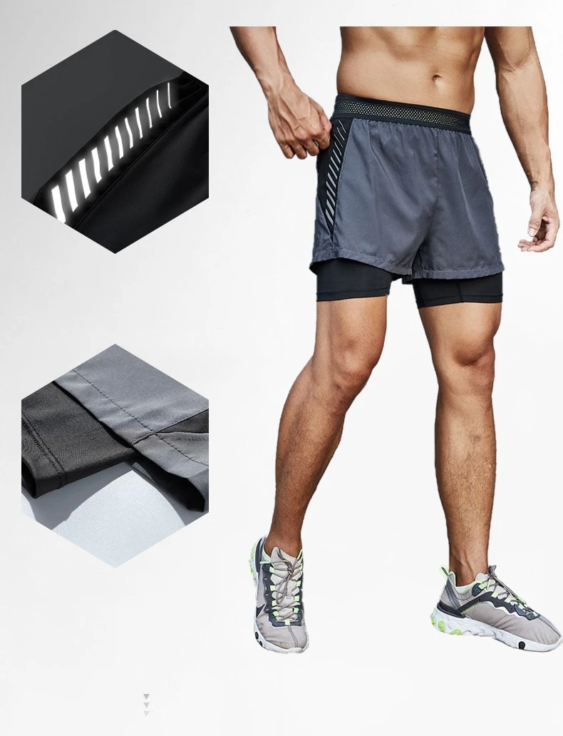 elastic gym shorts men