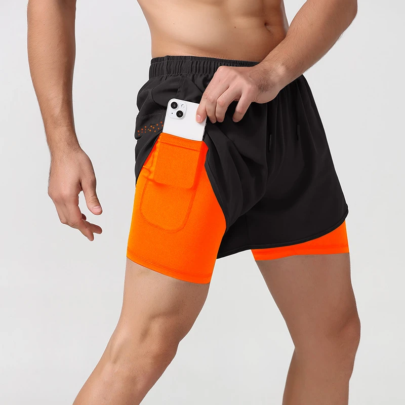 double layered gym-shorts