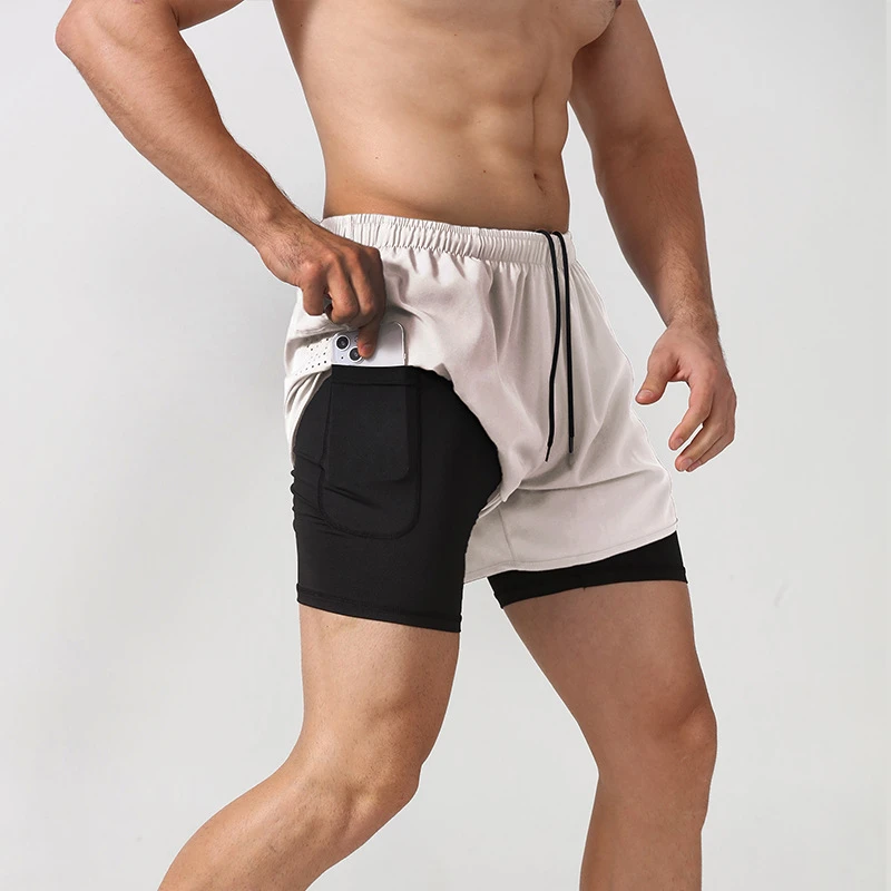  double layer athletic shorts