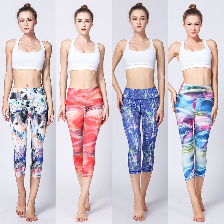 Yoga Pants Peacock Printed Gym Leggings For Women