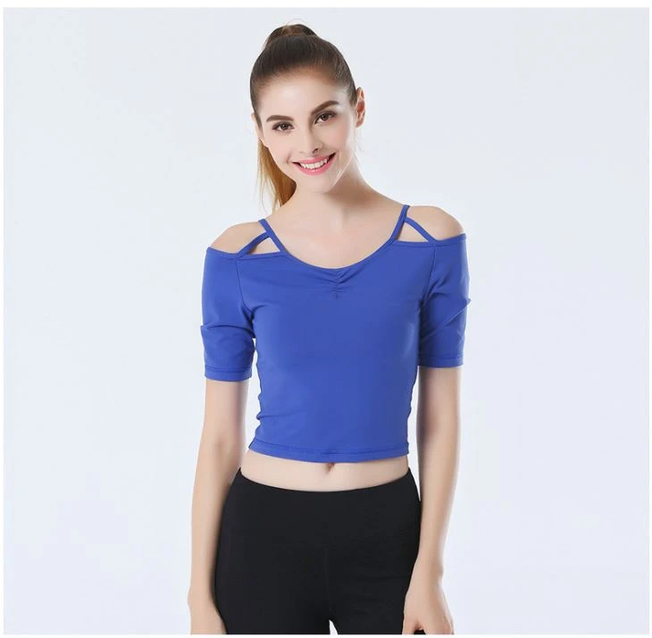 Fitted blue Off The Shoulder Top