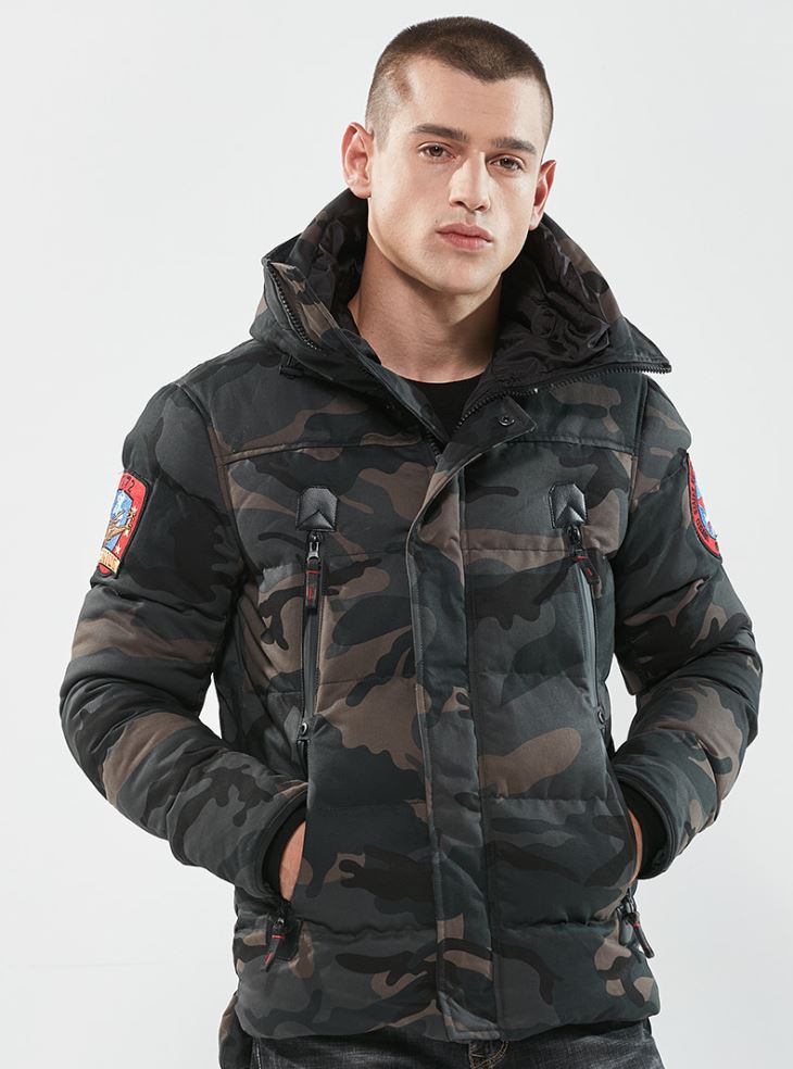 Mens Camo Warm Winter Jacket