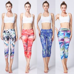 Yoga Pants Peacock Printed Gym Leggings For Women