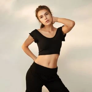 Womens Black Fitted Top