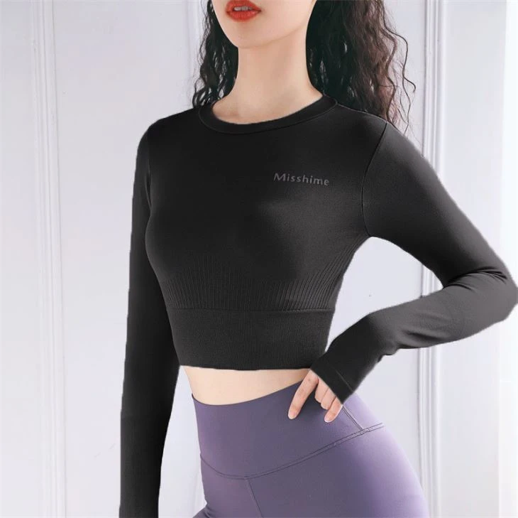 2019 Wholesale Solid Color Sport Wear Quick Dry Seamless Gym Fitness Yoga Shirt For Women 2019 Wholesale Solid Color Sport Wear Quick Dry Seamless Gym Fitness Yoga Shirt For Women