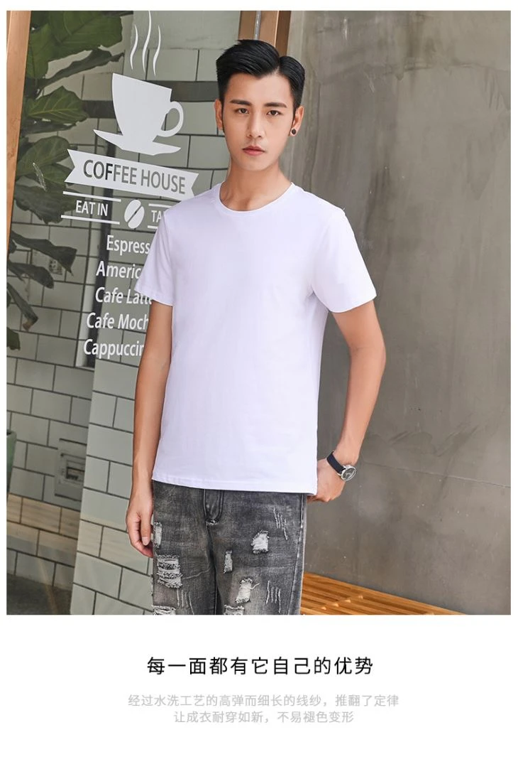 High Quality 100% Cotton Thick Balck T Shirt