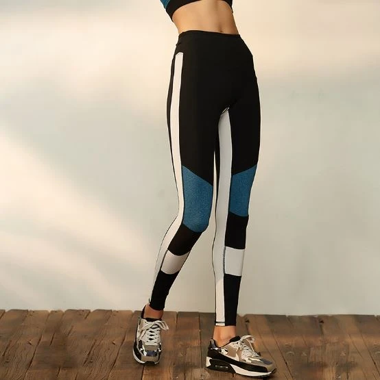 Tight Stretch Fitness Pants, Female Hips Sports Pants Stitching Design Yoga Training Leggings