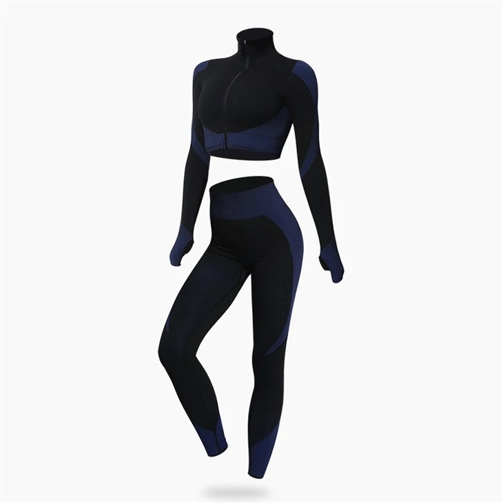 Long Sleeve Zippered Active Wear 2 Piece Set Activewear Women Tracksuit Workout Gym Clothing Long Sleeve Zippered Active Wear 2 Piece Set Activewear Women Tracksuit Workout Gym Clothing