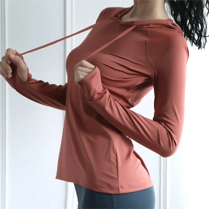 85% Polyester 15% Spandex Custom Womens Breathable Compression Athletic Long Sleeve Workout Shirt