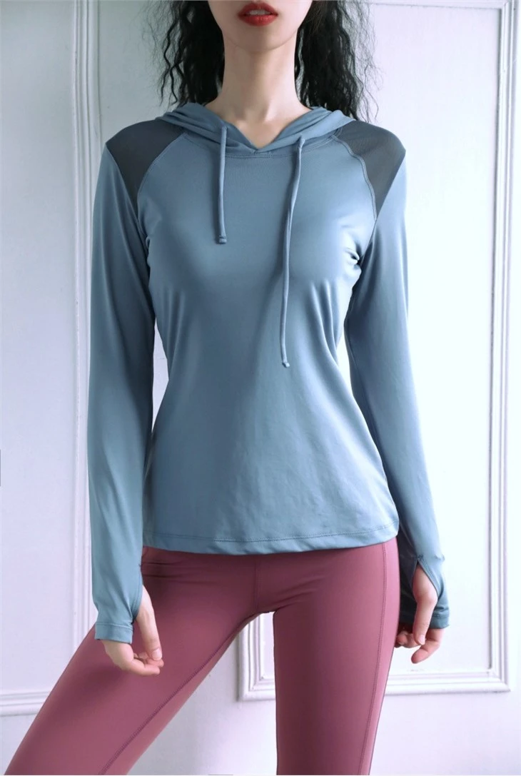 85% Polyester 15% Spandex Custom Womens Breathable Compression Athletic Long Sleeve Workout Shirt