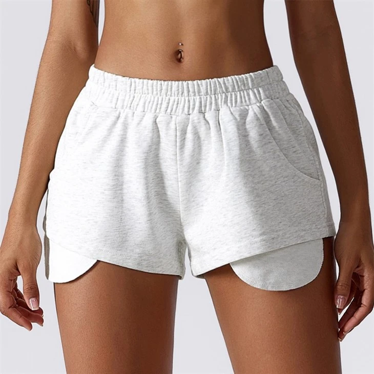 Autumn Winter Custom Logo Activewear Women Cotton Elastic Band Heather Grey Sweat Shorts Biker Shorts For Women Autumn Winter Custom Logo Activewear Women Cotton Elastic Band Heather Grey Sweat Shorts Biker Shorts For Women