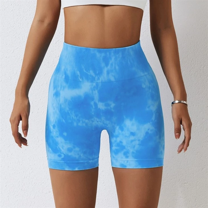 Customised High Quality Women'S Fitness Shorts Tight Fitting Stretch Seamless Yoga Pant Fashion Tie-Dye Legging Shorts Customised High Quality Women'S Fitness Shorts Tight Fitting Stretch Seamless Yoga Pant Fashion Tie-Dye Legging Shorts