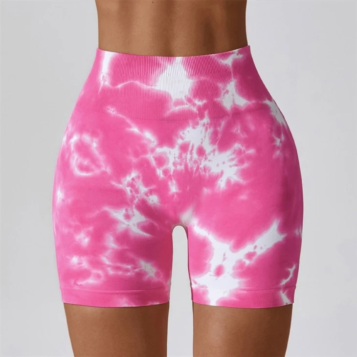 Customised High Quality Women'S Fitness Shorts Tight Fitting Stretch Seamless Yoga Pant Fashion Tie-Dye Legging Shorts Customised High Quality Women'S Fitness Shorts Tight Fitting Stretch Seamless Yoga Pant Fashion Tie-Dye Legging Shorts