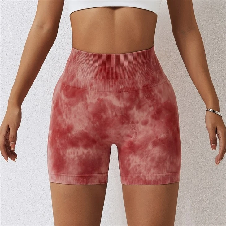 Customised High Quality Women'S Fitness Shorts Tight Fitting Stretch Seamless Yoga Pant Fashion Tie-Dye Legging Shorts Customised High Quality Women'S Fitness Shorts Tight Fitting Stretch Seamless Yoga Pant Fashion Tie-Dye Legging Shorts